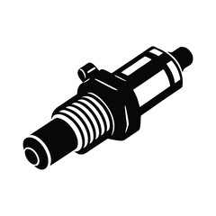 fuel injector line art silhouette vector illustration of nozzle injector, auto part, vector art.