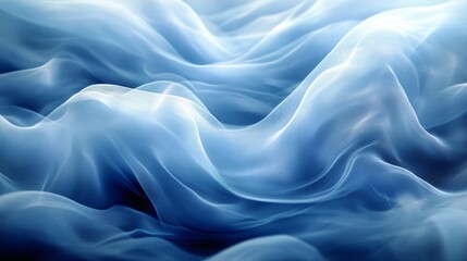 Obraz premium Close-up of delicate swirling blue silk fabric, capturing its soft texture and elegant folds. 