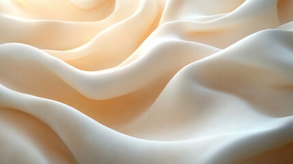 Creamy silk fabric drapes beautifully, sunlit close-up