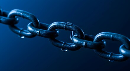 chain metal background with blue light