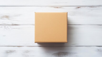 Empty Cardboard Box on Wooden Tabletop