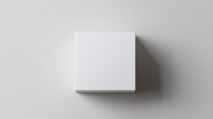 Blank white square box mockup on a plain background, for product design