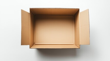 Empty Cardboard Box on White Background