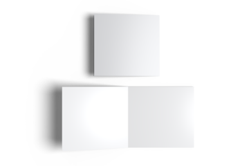 Open Leaflet or bi fold mockup. Blank template paper, wedding invitation, postcard, thank you card, notecards, note paper, greeting card, brochure or presentation your creative design work