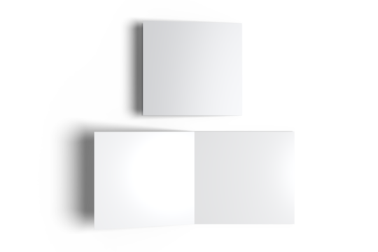 Open Leaflet or bi fold mockup. Blank template paper, wedding invitation, postcard, thank you card, notecards, note paper, greeting card, brochure or presentation your creative design work