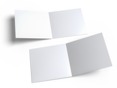 Open Leaflet or bi fold mockup. Blank template paper, wedding invitation, postcard, thank you card, notecards, note paper, greeting card, brochure or presentation your creative design work