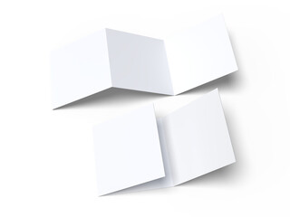 Open Leaflet or tri fold mockup. Blank vector template paper, wedding invitation, postcard, thank you card, notecards, note paper, greeting card, brochure or presentation your creative design work