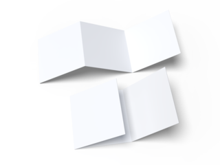 Open Leaflet or tri fold mockup. Blank vector template paper, wedding invitation, postcard, thank you card, notecards, note paper, greeting card, brochure or presentation your creative design work