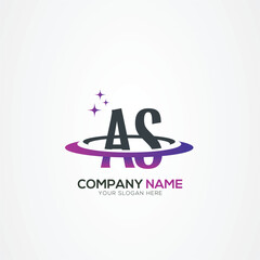 Fototapeta premium Modern Letter AS SA Planet space logo design With Creative Vector Elements
