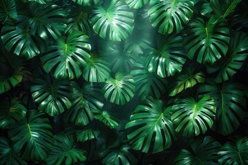 the Dense Verdant Canopy of the Jungle with Lush Foliage and Vines