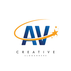 Letter AV VA Star Logo and icon Template vector illustration design