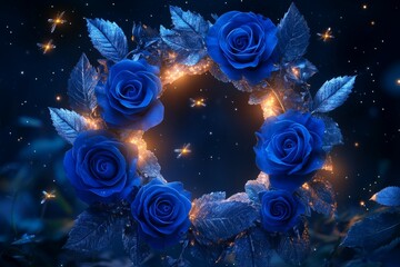 Obraz premium Mystical Moonlit Wreath, Floral wreaths