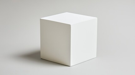 White cube pedestal minimalist display product. AI generated