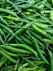 Green chili in the market.