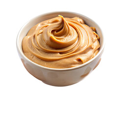 Vanilla ice cream with chocolate in a bowl with a swirl on a plate