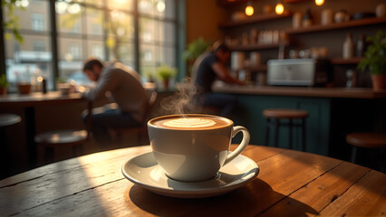 cup of coffee on a table