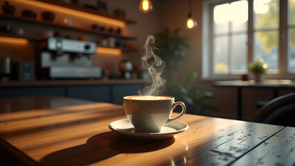 cup of coffee on a table