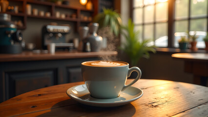 cup of coffee on a table