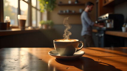 cup of coffee on a table