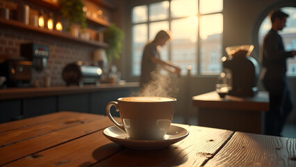 cup of coffee on a table