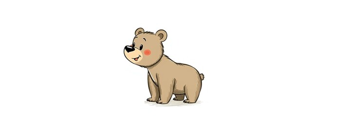 Naklejka premium Playful Bear Illustration with Empty Space for Design