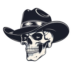 Bold Cowboy Skull Illustrations for Western-Themed Art