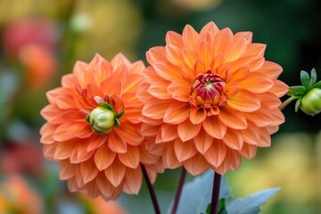 Two Beautiful Orange Flowers Blooming In A Natural Garden Setting