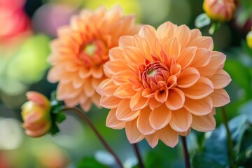 Beautiful orange flowers and buds in a vibrant outdoor garden