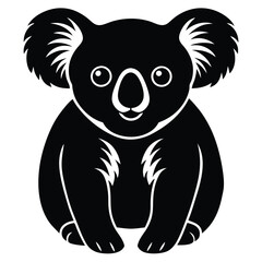 Naklejka premium Adobe Illustrator ArtworkKawaii koala silhouettes set, large pack of vector silhouette design, isolated white background