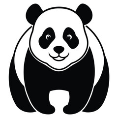 panda silhouette vector isolated on white background.