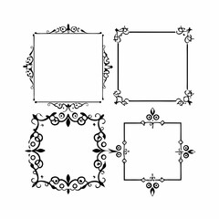 Intricate Gold Filigree Frames & Flourishes – Black Vector