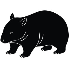 Adobe Illustratangry wombat vector bundle, silhouette clipart, black and white illustrationor Artwork