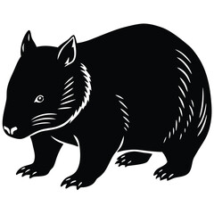 Adobe Illustratangry wombat vector bundle, silhouette clipart, black and white illustrationor Artwork