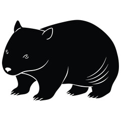 Adobe Illustratangry wombat vector bundle, silhouette clipart, black and white illustrationor Artwork