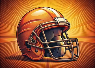 Fototapeta premium Vintage Football Helmet Vector Illustration