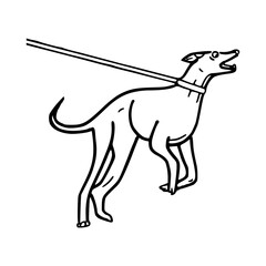barking dog on leash vector