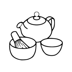 tea ceremony set vector illustration