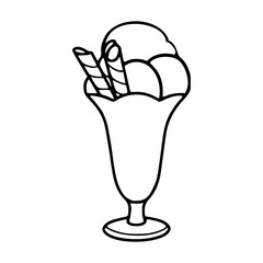 sundae outline drawing