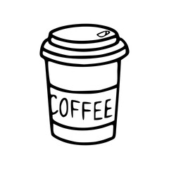outline drawing of coffee cup with 
