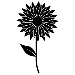 Gaillardia Black Vector Silhouette