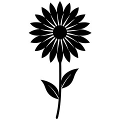 Gaillardia Black Vector Silhouette