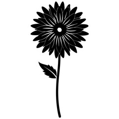 Gaillardia Black Vector Silhouette