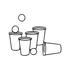 plastic cups and balls outline
