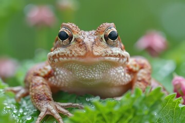 Obraz premium A close up image of a spotted toad in nature
