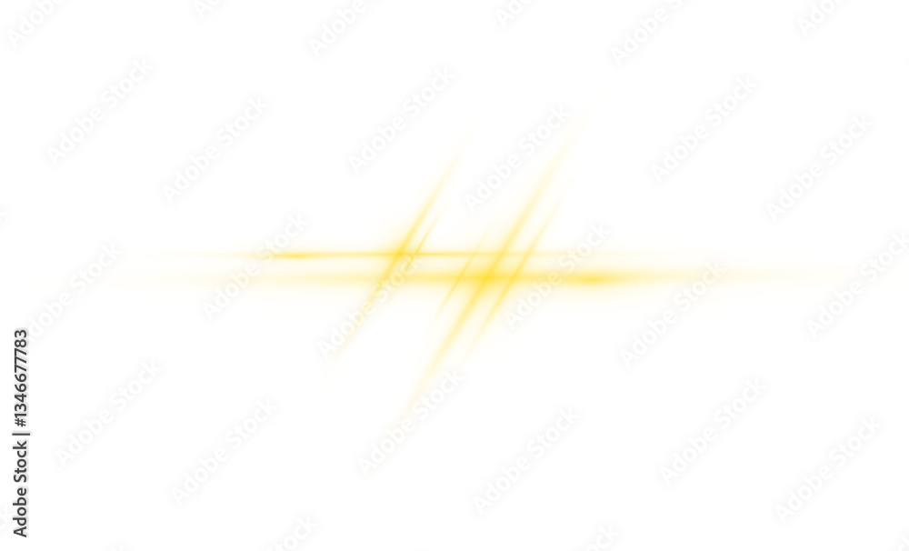 Wall mural yellow light glow with flare effect and sparkle line creating a white abstract backdrop. background 