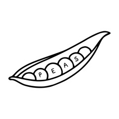 pea pod with letters vector design