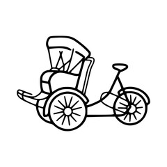 cycle rickshaw line art
