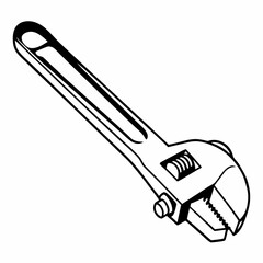 Wrench Tool Icon Black Silhouette Vector
