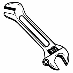 Wrench Tool Icon Black Silhouette Vector