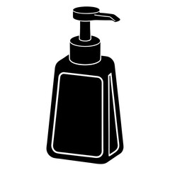 Soap Dispenser Illustration in Black Vector